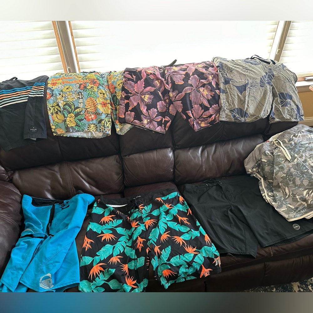 Swim Trunks LOT Size 36 Quantity 8 O’Neill Patagonia Volcom Quicksilver